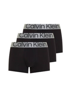 Buy Men's 3 Pack Boxer Trunks - Steel Cotton, Black in Saudi Arabia