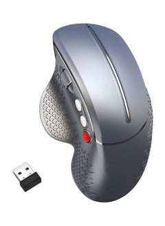 Buy Ergonomic Vertical Wireless Mouse With USB Receiver Silver in Saudi Arabia