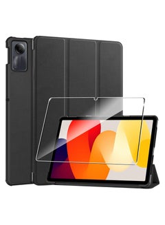 Buy Redmi Pad SE 11inch 2023 Case Cover with Tempered Glass Screen Protector Tri-Fold Smart Tablet Slim Case Multi- Viewing Angles Stand Folio Case Cover with Auto Wake for Redmi Pad SE in UAE