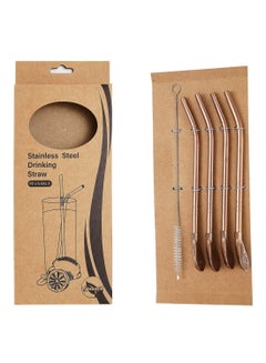 Buy Straw with Filtering Spoon 4 PCS Reusable Stainless Steel Drinking Straws with 2 PCS Cleaning Brushes for Yerba Mate Tea Bombilla, Gourd Loose Leaf Tea, Cocktail in Saudi Arabia