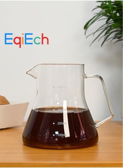 Buy V60 Coffee Server Pot Heat Resistant Borosilicate Glass Pour Over Coffee Maker Tea Kettle Hand Drip Coffee Jug Barista Server 350ml in UAE