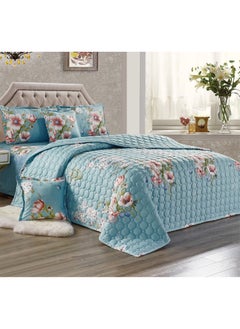 Buy Compressed Colored Comforter Set Duble Size 6 Pieces 1 comforter + 1 bed sheet + 2 Pillowcase + 2 cushion case in Saudi Arabia