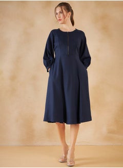 اشتري Front Zip Closure A-Lien Midi Dress في السعودية