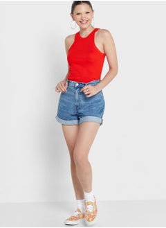 Buy High Waist Denim Shorts in Saudi Arabia