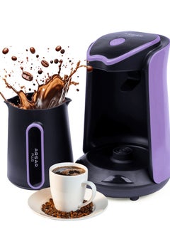 Buy Automatic Turkish Coffee Maker Machine 1 to 5 Cups 500ML , 600W Hıgh Power , Distinctive Purple colour in UAE