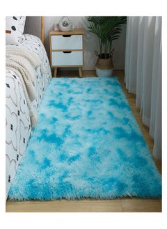 Buy Interior Decoration Luxurious Modern Furry Rug Fluffy Soft Bedroom Rug 80x160CM, Polyester, Rectangle in UAE