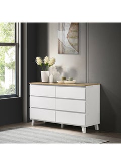 Buy Kulltorp Plus 6-Drawer Double Dresser With Legs And Without Mirror 40 x 74.1 x 120.2 cm in UAE