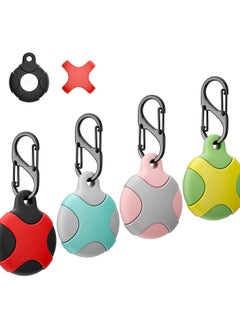 Buy Case for Apple AirTag with Keychain Ring, 4 Pack Silicone Waterproof Anti-Scratch Protective Tracker Cover Compatible AirTags Pets, Keys, Luggage, Backpacks (Multiple Colours) in UAE