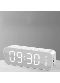 اشتري 2020 Bluetooth Speaker Alarm Clock Wireless Charging Very White في الامارات