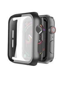 Buy Black Hard Case for Apple Watch Series 5 Series 4 44mm with Screen Protector, Ultra Thin Hard PC Case Slim Tempered Glass Screen Protector for iwatch Series 5/4 44MM in Egypt