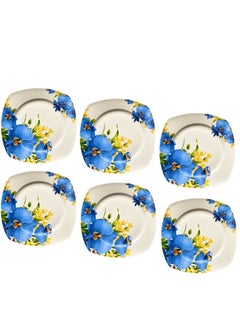 Buy A set of 6-piece porcelain plates with 3D engravings, size 27 cm in Saudi Arabia