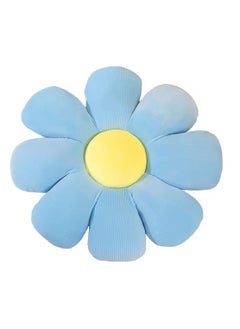 Buy Throw Pillow Flower Shaped Cushion Floor Office Sedentary Tatami Car Simple Little Daisy Blue 40CM in UAE