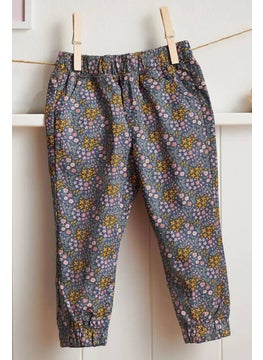 اشتري Toddlers Girl Floral Print Pull On Trouser, Indigo/Pink Combo في الامارات