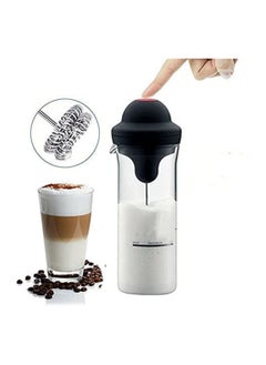 اشتري Milk Frother, Electric Automatic Handheld Mini Mixer, Stainless Steel Milk Frothing Rod Whisk with Large Glass Cup Jug, Portable Froth Maker Stirrers For Macchiato, Egg, Coffee في السعودية