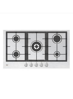 Buy BOJ GH4190X 5 Burner Built In Stainless Steel Gas Hob With Auto Ignition Safety device 4 Gas Burners 1 Triple flame wok  Burner Cost Iron Pan Support, Made in Italy in UAE