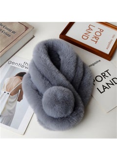 اشتري Faux Rabbit Fur Scarf Warm Collar SnoodGrey Grey في الامارات