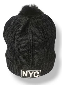 Buy Ice Cap is a modern winter hat with a NYC pattern and lined with fur. in Egypt