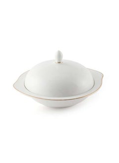 Buy Ivory Porcelain Bowl with Cover 16.4 cm in UAE