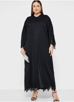 Buy Lace Hem Detail Abaya With Sheila in UAE