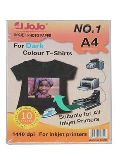 Buy JOJO INKJET PHOTOPAPER FOR DARK TRANSFER PAPER A4 in UAE