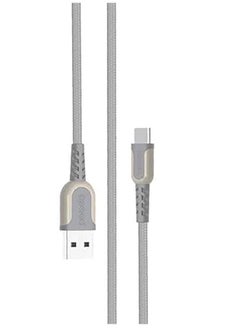 Buy Metal Braided Type-C Cable 2.4m - Gray in UAE