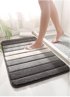 Buy 1-Piece Non-slip Water Absorptive Stripe Splicing Flocking Fiber Floor Mat Carpet Suitable for Room Bathroom 60 x 40 Centimeter in UAE