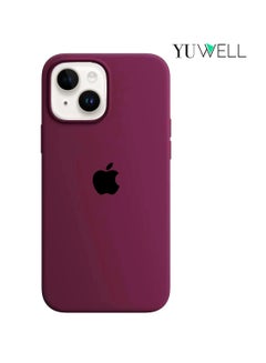 Buy iPhone 14 Plus Silicone Protective Case For iPhone 14 Plus 6.7 Inch Soft Liquid Gel Rubber Cover Shockproof Thin Cover Compatible For iPhone 14 Plus Magenta in UAE