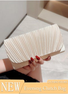 Buy Womens Evening Clutch Bag All-matching Pleated Handbag Exquisite Evening Clutch Bag Banquet Wedding Clutch Purse Fashion Pleated Clutch Purse For Women All-match Shoulder Bag Evening Clutch Bag in UAE