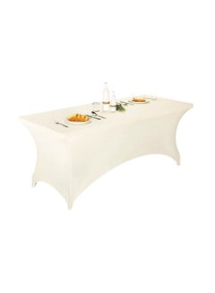 Buy Spandex Table Cloth for 6 feet Home Rectangular Table Fitted Stretch Table Cover Polyester Table Toppers in UAE
