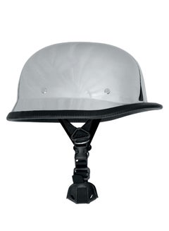 Buy Silver Colored German Style Chrome Retro Half Face Scooter Helmet, 1 Piece in UAE