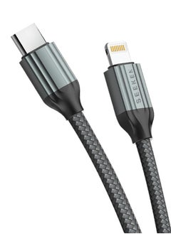 Buy SEEKEN C TO IOS 20CM Charging Cable - Black | Fast Charging | Campatible with Iphone | Braided Cable | Premium Design | High-Quality. in UAE