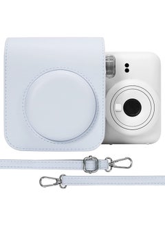 اشتري PU Leather Camera Case for Fujifilm Instax Mini 12 Instant Camera | Protective Camera Cover with Adjustable Shoulder Strap - Clay White في الامارات