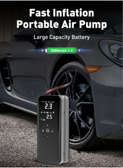 اشتري Rechargeable Air Pump Tire Inflator Portable Compressor Digital Cordless Car Tyre Inflator For Motocycle Bicycle Balls في السعودية