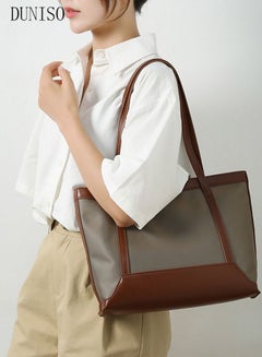 Buy Women's Shoulder Tote Bag Leather Handbag For Women Retro Large Capacity Messenger Fashionable Travel Hand Bag in UAE