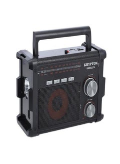 اشتري راديو محمول متعدد الوظائف قابل لإعادة الشحن بلوتوث يو اس بي راديو LED خفيفة الوزن اسود KNR6374 في السعودية