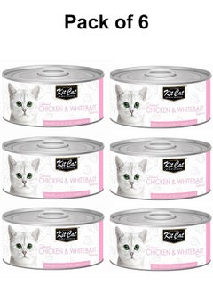 Buy Pack of 6 Chicken And Whitebait Cat Wet Food 80g in UAE