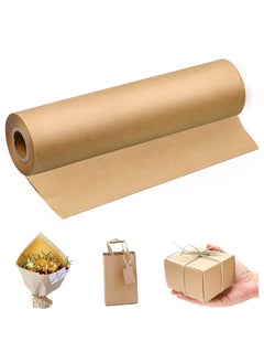 اشتري Art Kraft Paper Roll 30cm x 100f (30meter) Packing Roll Recyclable Paper For Gift Wrapping Decoration Flower Parcel Packaging Shipping (Brown) في الامارات