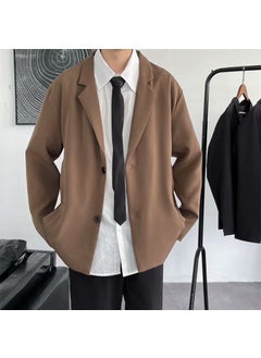 Buy 2021 Spring Korean Trendy Mens Casual Suit JacketKhaki Khaki in UAE