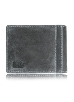 Buy Fend Genuine Leather Men's Wallet with RFID Protection Grey in UAE