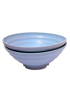 Buy Wheat Straw Ramen Bowls Set of 2 - 8 Inches | Serving & Breakfast Bowl for Kitchen | Unbreakable Bowl, Microwavable, Lightweight & Eco-Friendly | Oats Bowl for Snacks and Noodles - Sky Blue in UAE