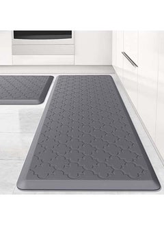 اشتري 2PCS Kitchen Floor Mats, Kitchen mats for Floor Waterproof, Cushioned Anti-Fatigue Floor Mat,Standing Mat for Kitchen, Floor,Office, Sink, Laundry,44x75cm+44x120cm (Grey) في السعودية