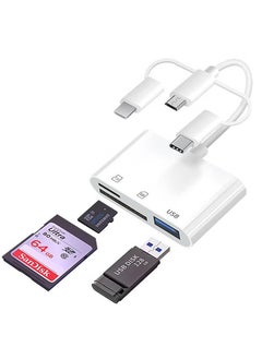 Buy Universal memory card reader 3-in-1 SD card reader for iPhone/iPad with Lightning/Type-C/USB interface and SD/TF card slot USB OTG adapter supports SD/Micro SD/SDHC/SDXC/MMC memory card in Saudi Arabia