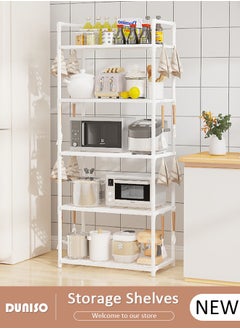 Buy 5 Tier Storage Shelves, Stable Kitchen Shelf Organizer, Storage Rack with Armrests, Removable Free Standing Rack with Hooks, Multipurpose Rack, Shelving Unit for Laundry Room,Living Room,Garage,Pantry,Study Room in UAE