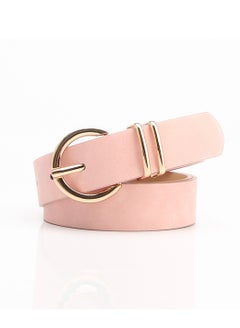 Buy Fashion Boutique Women's Needle Button Casual Versatile Jeans Belt 105cm Pink in UAE