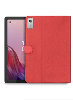 Buy PU Leather Magnetic Closure Flip Case Cover For Lenovo Tab M9 4G 2022 Red in Saudi Arabia