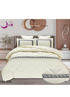 Buy Comforter set, summer bedspread for two people, 6 pieces, middle filling, microfiber material, 230 x 250 cm in Saudi Arabia