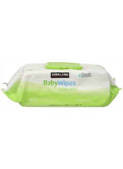 Buy Baby Wipes Unscented Ultra Soft by Kirkland with Flip top Lid, 100 Count (Pack of 3) in UAE