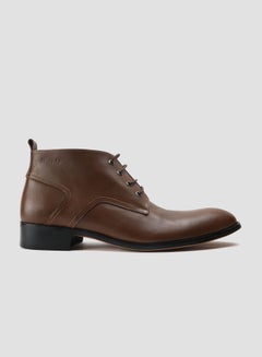 اشتري Genuine Leather Men Plain Toe Derby Boot في الامارات