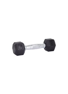 Buy Hex Shaped Rubber Coated Dumbbell Black and Silver 2 kg BW-460-2KG in Saudi Arabia