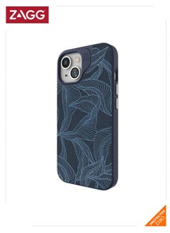 اشتري Apple iPhone 15 Case , ZAGG Cass - London Snap Series Magsafe Case - Navy Botanical في الامارات